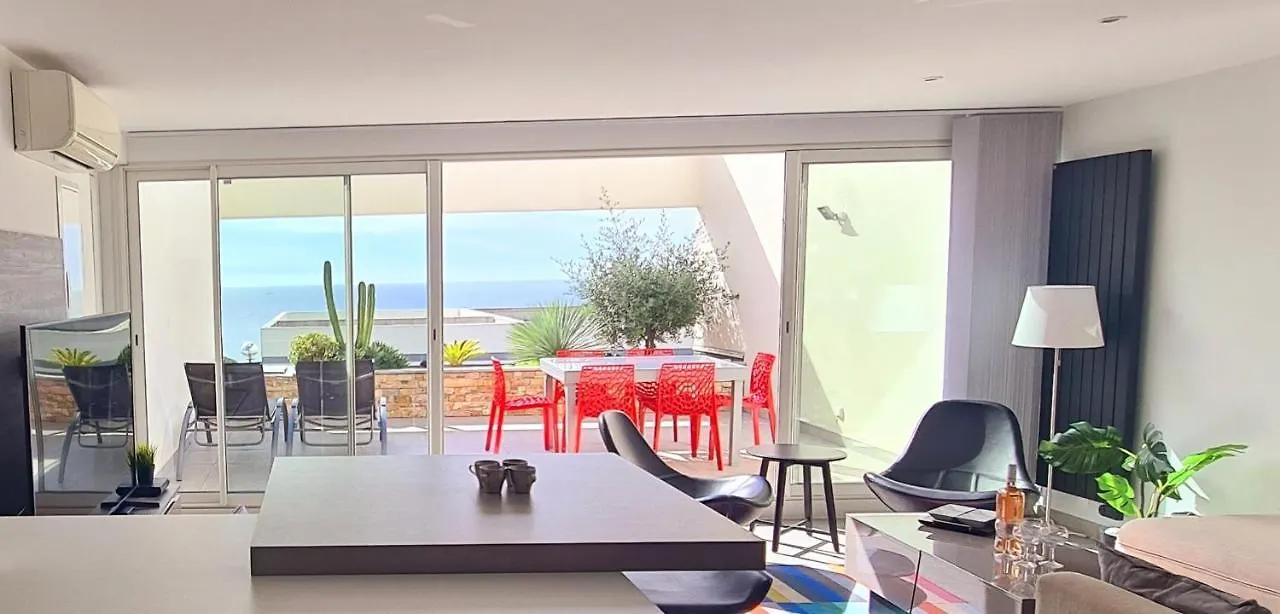 בנדול Magnifique Appartement Vue Mer - Grande Terrasse Et Piscine דירה